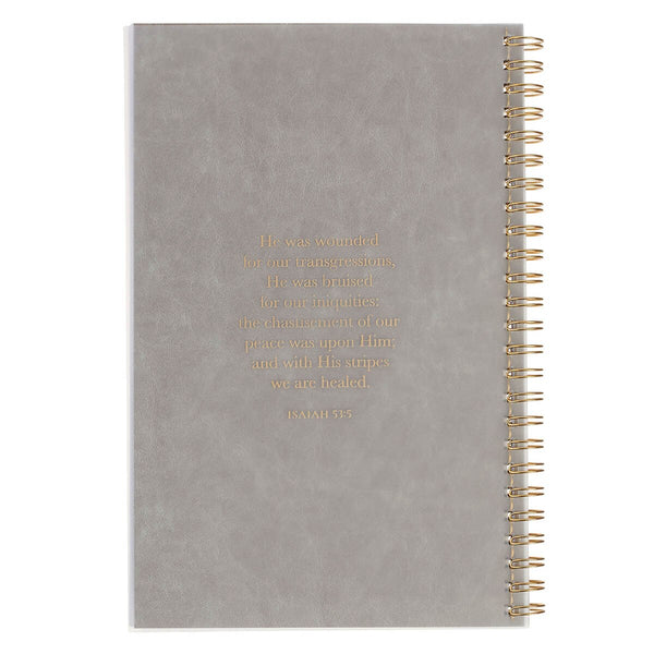 Amazing Grace Wildflower PVC Cover Spiral Notebook - Isaiah 53:5