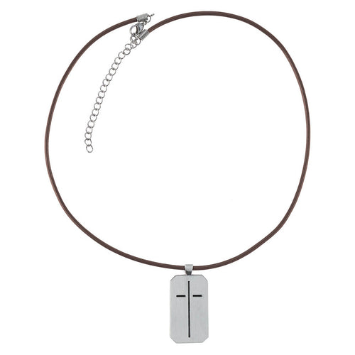 Man of God Silver Metal Men’s Necklace - 1 Timothy 6:11 - KI Gifts Christian Supplies