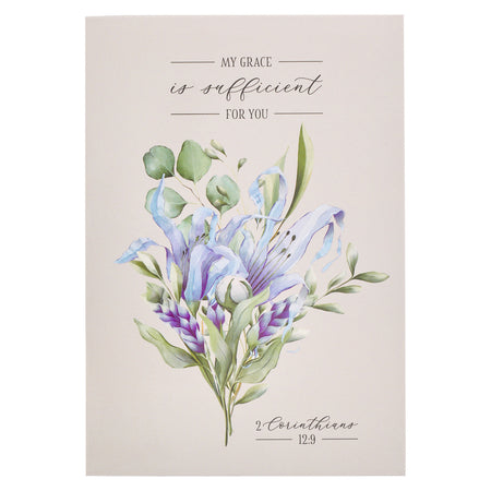 All Things are Possible Blue Floral Notepad -  Matthew 19:26