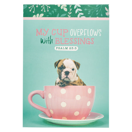 All Things are Possible Blue Floral Notepad -  Matthew 19:26