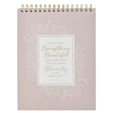 Everything Beautiful Pink Floral Spiral Notepad - Ecclesiastes 3:11