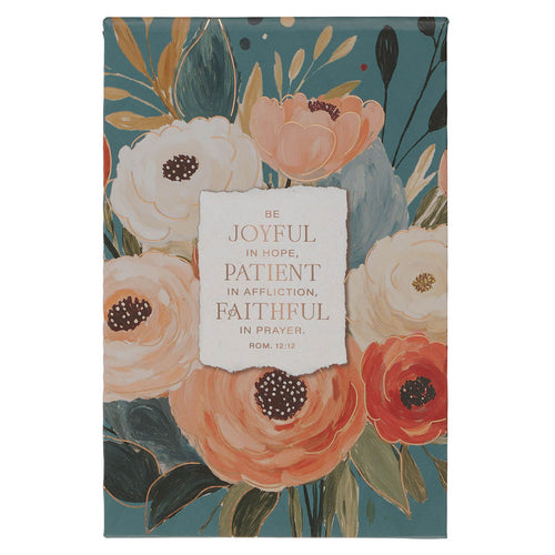 Joful Patient Faithful Heirloom Floral Hardcover Top-flip Notepad - Romans 2:12