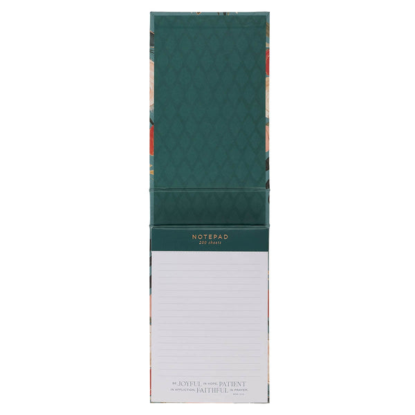 Joful Patient Faithful Heirloom Floral Hardcover Top-flip Notepad - Romans 2:12