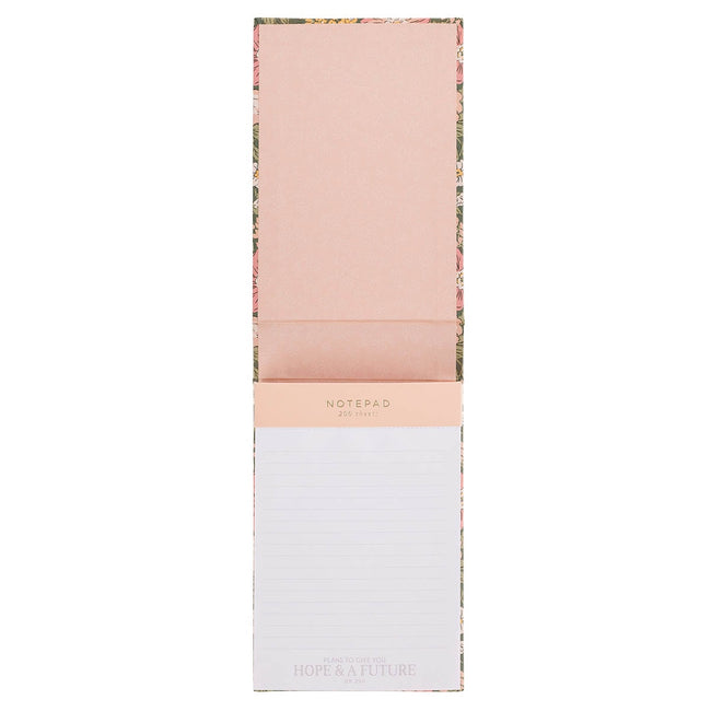 Hope and a Future Pink Vintage Bloom Hardcover Top-Flip Notepad - Jeremiah 29:11