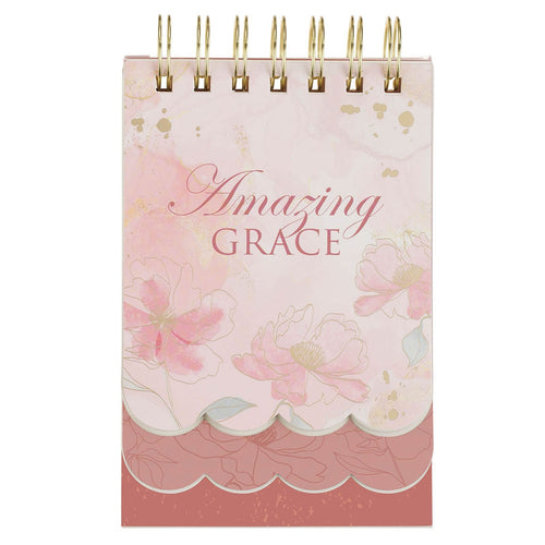 Amazing Grace Pink Floral Tiered Spiral Notepad