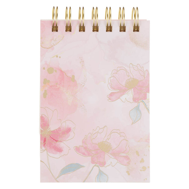 Amazing Grace Pink Floral Tiered Spiral Notepad