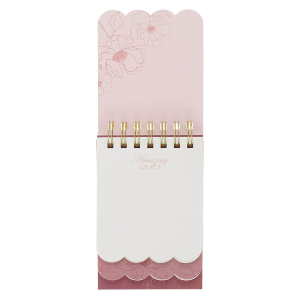 Amazing Grace Pink Floral Tiered Spiral Notepad