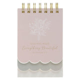 Everything Beautiful Blush Taupe Floral Tiered Spiral Notepad - Ecclesiastes 3:11