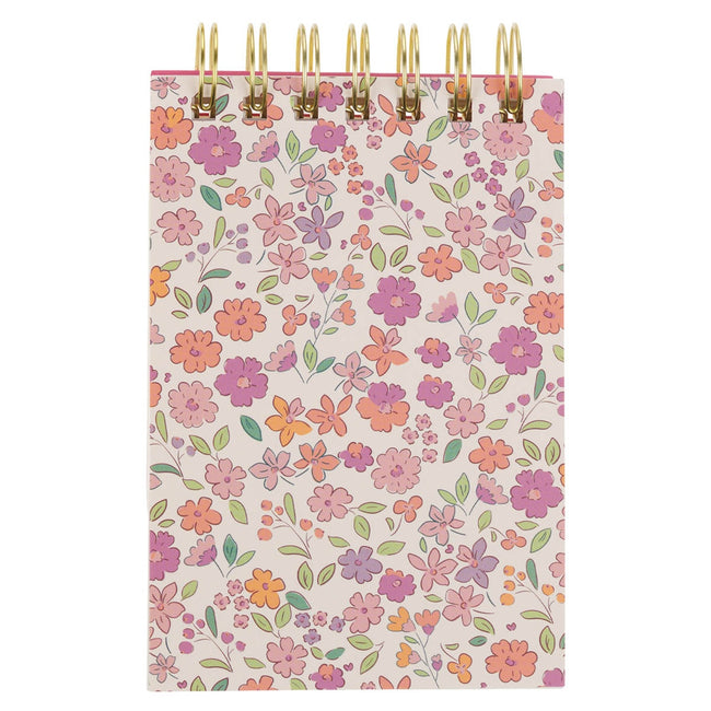 Lamp for My Feet Pink Meadow Tiered Spiral Notepad - Psalm 119:105