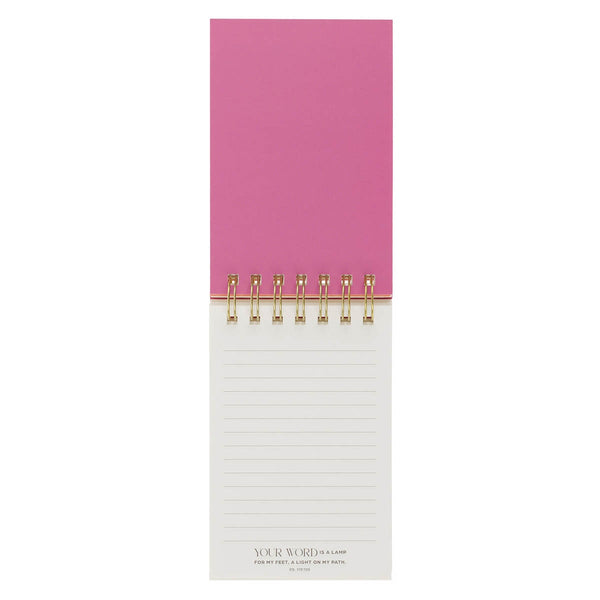 Lamp for My Feet Pink Meadow Tiered Spiral Notepad - Psalm 119:105