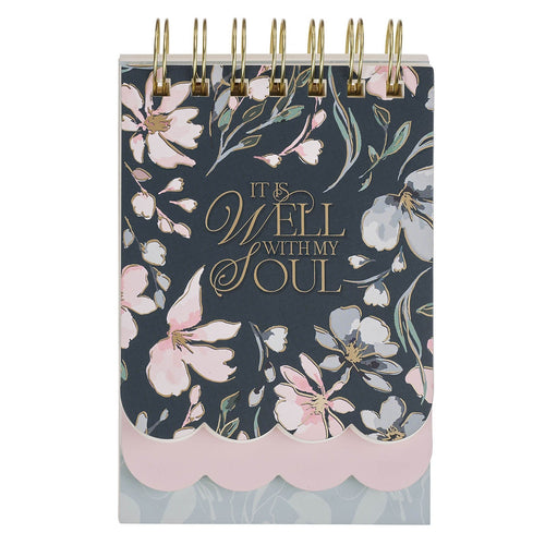Well With My Soul Navy Floral Tiered Spiral Notepad