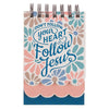 Follow Jesus Peach Floral Mosaic Tiered Spiral Notepad