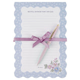 Be Still and Know Periwinkle Floral Notepad and Pen Gift Set - Psalm 46:10