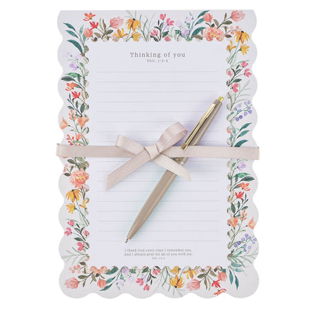 Everything Beautiful Taupe Notepad with Pen Gift Set