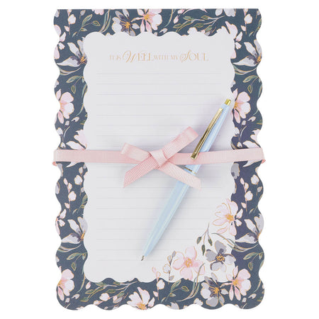 Everything Beautiful Taupe Notepad with Pen Gift Set