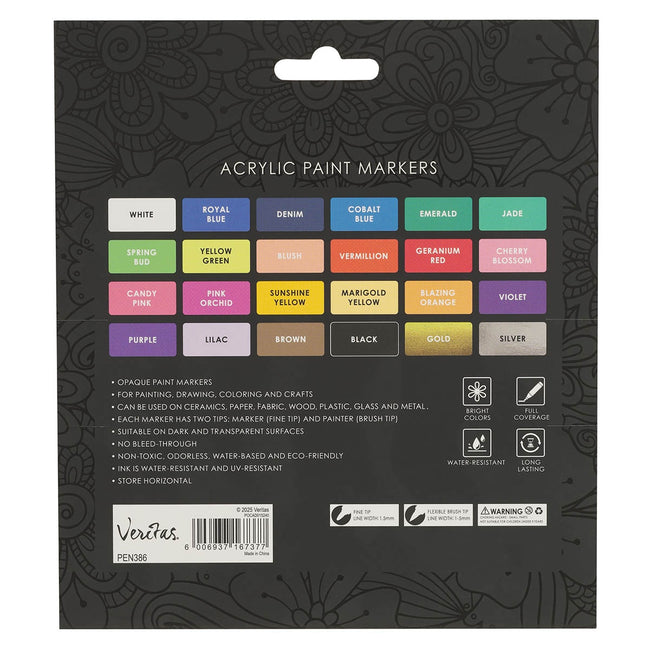 Veritas Color Acrylic Paint Marker Set