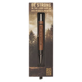 Be Strong in the Lord Brown Wooden Gift Pen - Ephesians 6:10