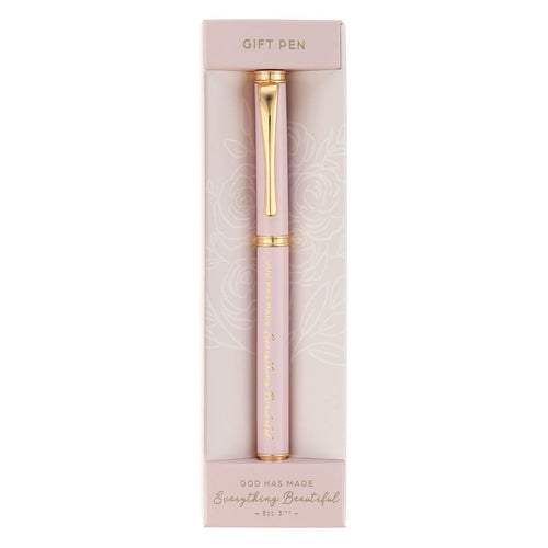 Everything Beautiful Blush Pink Gift Pen — Ecclesiastes 3:11