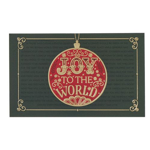 Joy to the World Red Bauble Pass-Around Card - KI Gifts Christian Supplies