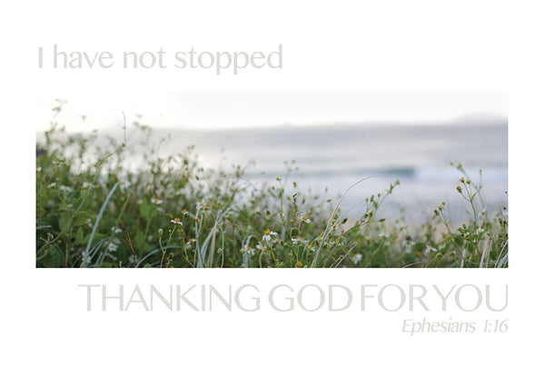 Pass it on - I have not stopped thanking God for you