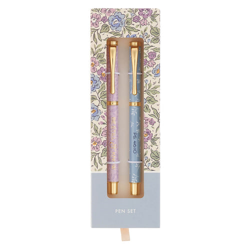 Be Still and Know Blue and Pink Floral Pen Gift Set - Psalm 46:10