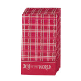 Joy to the World Red Plaid Paper Napkin Set - KI Gifts Christian Supplies