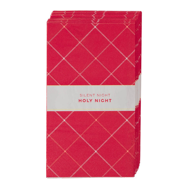 Silent Night Red Plaid Paper Napkin Set - KI Gifts Christian Supplies