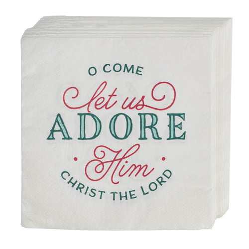 Come Let Us Adore Him Paper Napkin Set - KI Gifts Christian Supplies