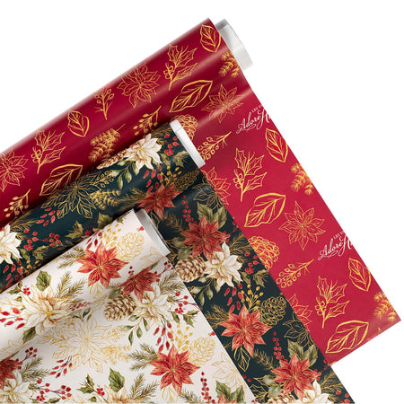 Poinsettia and Holly Christmas Gift Tag Set