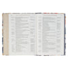 Navy Leaf Faux Leather Spiritual Growth Bible