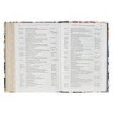 Navy Leaf Faux Leather Spiritual Growth Bible
