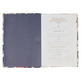Navy Leaf Faux Leather Spiritual Growth Bible
