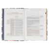 Navy Leaf Faux Leather Spiritual Growth Bible