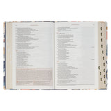 Navy Leaf Faux Leather Spiritual Growth Bible