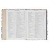 Navy Leaf Faux Leather Spiritual Growth Bible