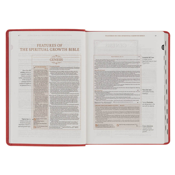 Coral Vine Faux Leather Spiritual Growth Bible
