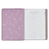Plum Floral Faux Leather Spiritual Growth Bible