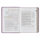 Plum Floral Faux Leather Spiritual Growth Bible