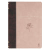 Brown and Blush Pink Faux Leather Spiritual Growth Bible - KI Gifts Christian Supplies