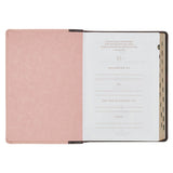 Brown and Blush Pink Faux Leather Spiritual Growth Bible