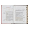 Brown and Blush Pink Faux Leather Spiritual Growth Bible
