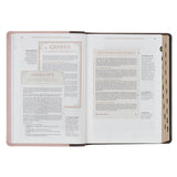 Brown and Blush Pink Faux Leather Spiritual Growth Bible