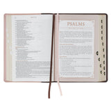 Brown and Blush Pink Faux Leather Spiritual Growth Bible