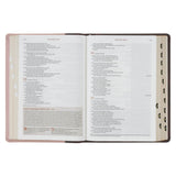 Brown and Blush Pink Faux Leather Spiritual Growth Bible