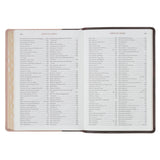 Brown and Blush Pink Faux Leather Spiritual Growth Bible