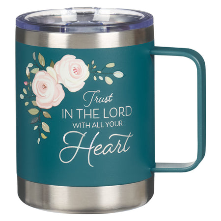 Hope Anchors the Soul Coral Poppies Stainless Steel Travel Mug