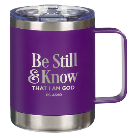 Trust in the Lord Teal Floral Camp-Style Stainless Steel Travel Mug - Proverbs 3:5