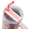 Be Still and Know Pink Spring Floral 40 Oz Tumbler with Reusable Straw - Psalm 46:10