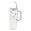 Be Still Teal Meadow 40 Oz Tumbler with Reusable Straw - Psalm 46:10 - KI Gifts Christian Supplies