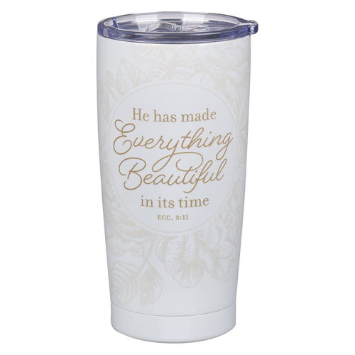 Everything Beautiful Stainless Steel Travel Tumbler - Ecclesiastes 3:11 - KI Gifts Christian Supplies